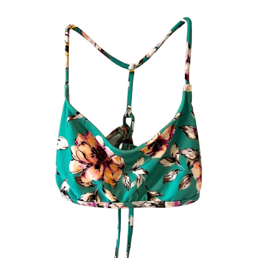 Sandcastle Floral Teal Adjustable Bikini Top